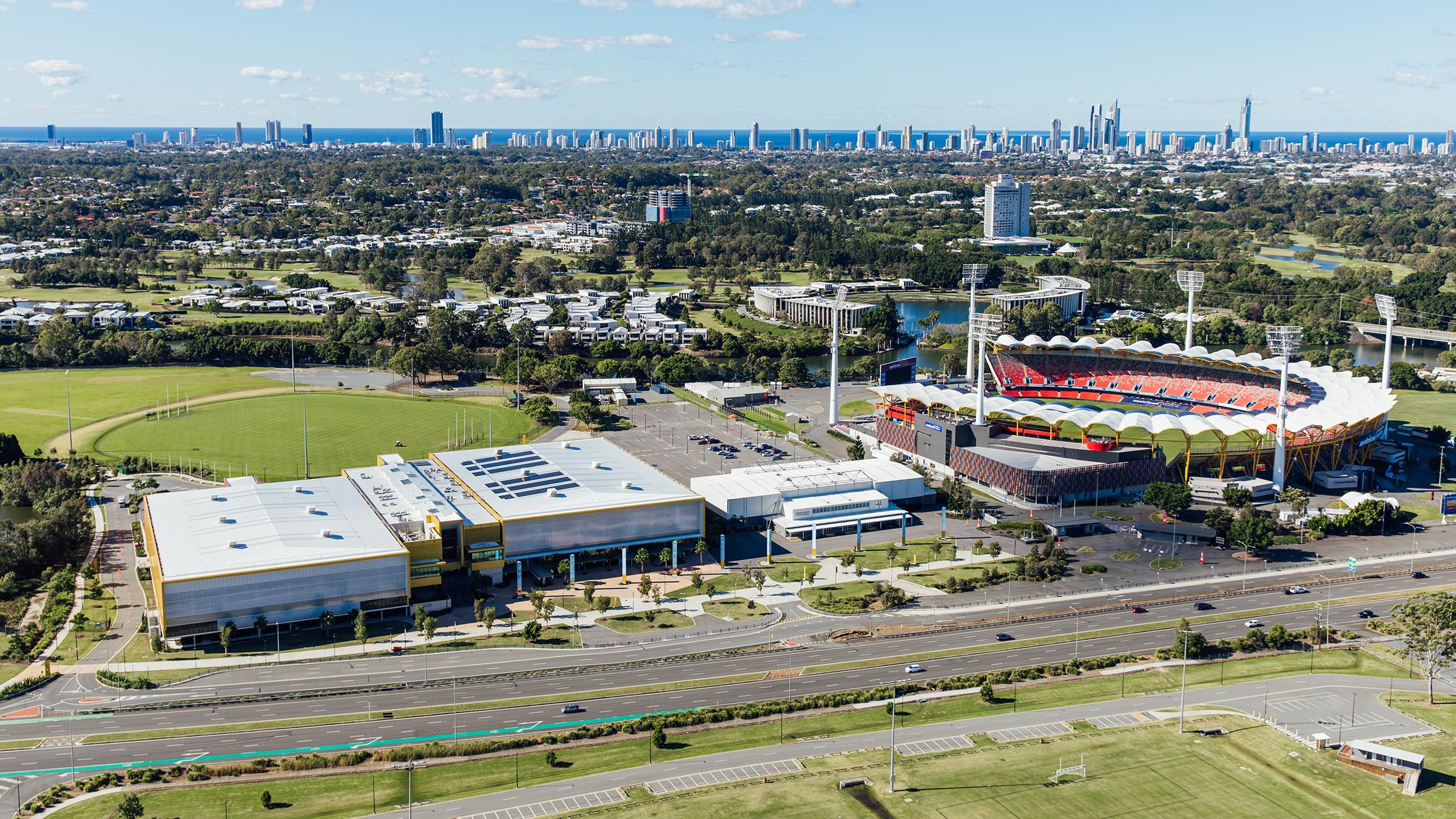 View of stadium and sports precinct